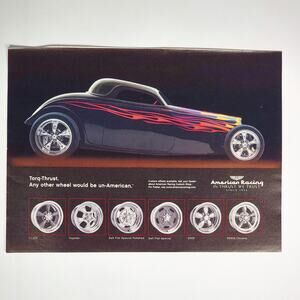 33 Ford 3-Window & American Racing Wheels VTG Print Ad 2001 Rod & Custom‎ 8.5x11